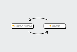vicirous cycle of “no seat at the table” and “no impact”