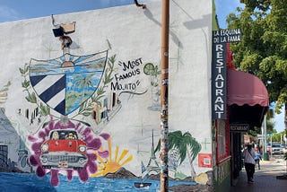 Wall mural on a restaurant in Little Havana, Miami