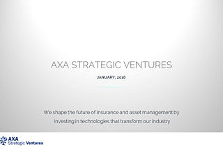 Short intro to AXA Strategic Ventures