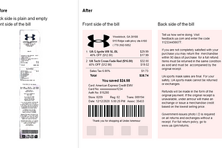 UX for efficient usage of thermal paper rolls