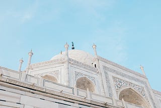 Photograph of one side of the Taj Mahal from up close
