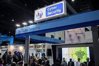 Picture of a conference booth on an exhibit floor