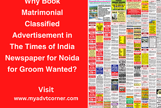 Matrimonial ad in The Times of India for Noida | Times of India Noida Matrimonial Ads