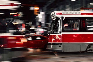 Photograph of Toronto street car in transit.