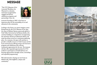 Creating a Brochure for the New UVU Woodbury Art Museum