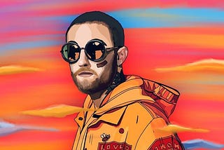 An artistic interpretation of Mac Miller.