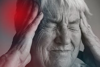 An elderly women experiencing acute neurological issues.
