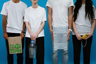 People holding DIY masks.