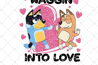 Blue Dog And Bingo Couple 4 PNG, Blue Dog Valentines Day Png, Happy Blue Dog Valentine PNG, Blue Dog Be Mine Valentine PNG