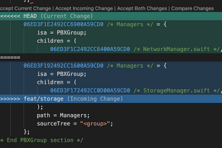 Xcode e Git: Resolvendo conflitos no project.pbxproj