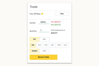 Manual Trading Widget on Alpaca