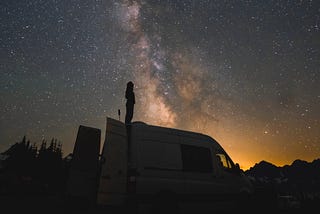 Campervan, van build, sprintervan, van conversion, milky way, galaxy, digital nomad, entrepreneurship