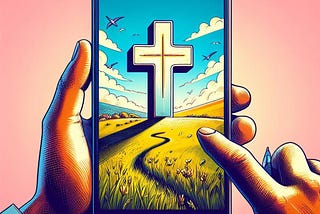 A person accessing Christian AI’s spiritual guidance on their cellphone.