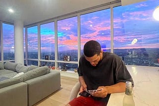 Caleb Williams at his LA Penthouse