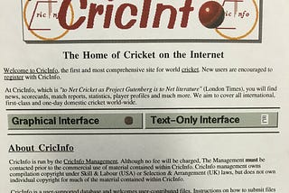 CricInfo — How it all began