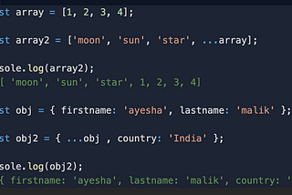 The Rest and Spread operator in javaScript