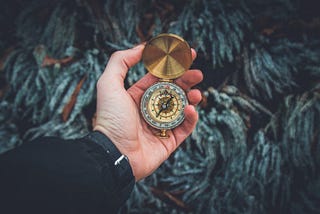 picture of a man hand holding a compass