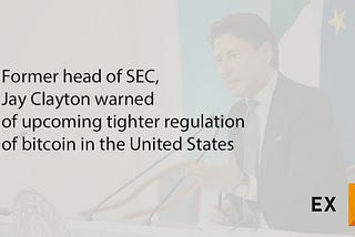 Former head of SEC, Jay Clayton warned of upcoming tighter regulation of bitcoin in the United…