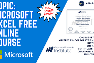 The 2021 Microsoft Excel Free certification course | Allin1hub Preview | 2 Minute Reads