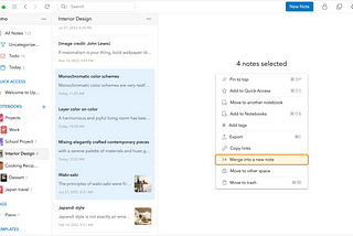 Merging Notes in UpNote