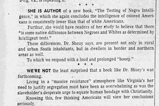 Newsclipping from Afro-American May 3, 1958 “ would God discriminate”