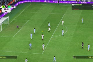 A spectacular goal-scoring moment in EA Sports FC 24.