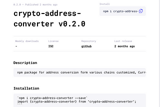 Crypto address converter for multiple EVM Clone Chain