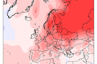 Temperature anomaly for Europe in winter 2019/2020.