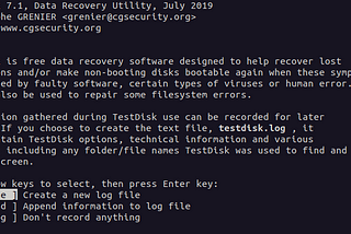 Recover Deleted Data using TestDisk