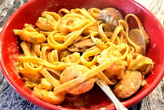 Side Dish — Cajun Shrimp and Sausage Alfredo