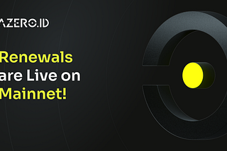Renewals Are Live on Mainnet!