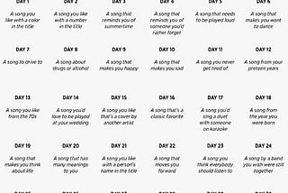 “30-Day Song Challenge”  —  Days 22–30