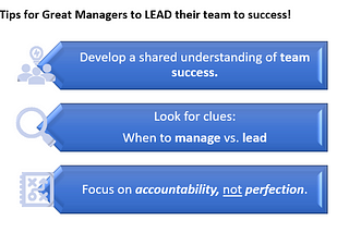 Great managers LEAD their team to success
