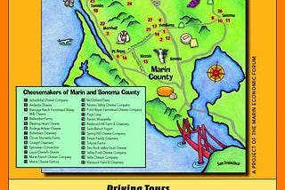 map of Sonoma Marin Cheese Trail