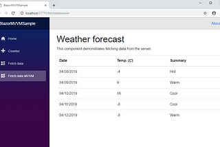 Building on the simple MVVM implemention in client side Blazor