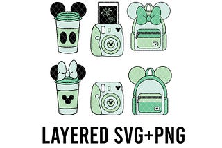 Mickey Magic Bundle Clipart, Layered SVG + PNG