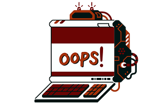 A vector image of a computer displaying the OOPS! interrogation