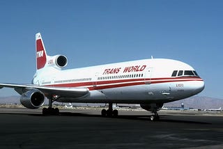 TWA L1011 Tristar wide body airplane