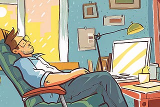 man taking little nap in workplce during office time its may be a symptom of Hypersomnia