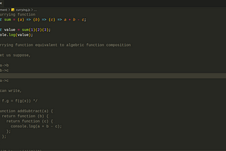 Currying in JavaScript(JS) | Equivalent to Algebraic Function Composition