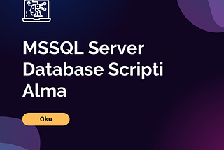 MSSQL Server Database Scripti Alma