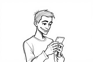 Someone chatting to an AI on his phone