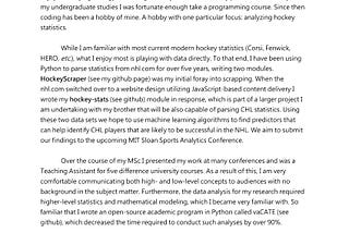 Interviewing to be a Hockey Analyst with the Leafs: The Application