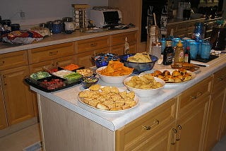 Various party food laid out