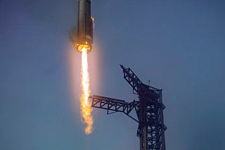 An image taken when the booster was settling into the tower automatically