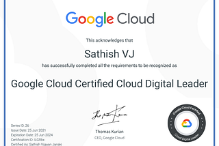 Notes from my beta Google Cloud Digital Leader certification exam