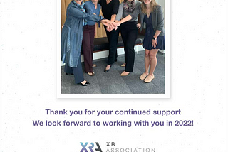 Congratulations from the XR Association