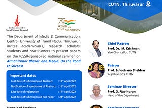 ICSSR-sponsored two-day National Seminar on “Atmanirbhar Bharat and Media: On the road to Success”…
