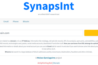 Synapsint, OSINT easily