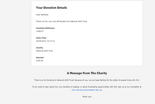 Our First Donations